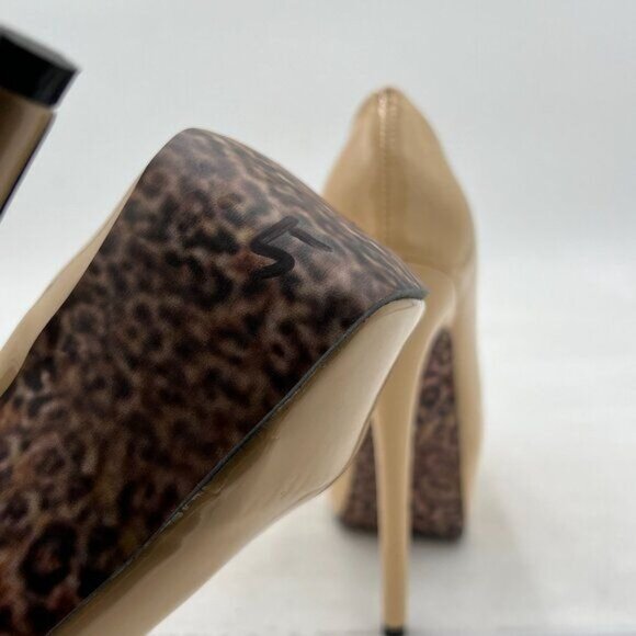 FSJ Beige Sexy Round Toe Platform Pumps Stiletto High Heel Slip On Party Shoes - Picture 5 of 7
